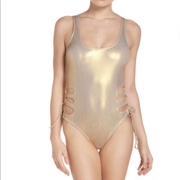 Bikini Lab Metallic light Golden Swimsuit - Picture 2 of 11